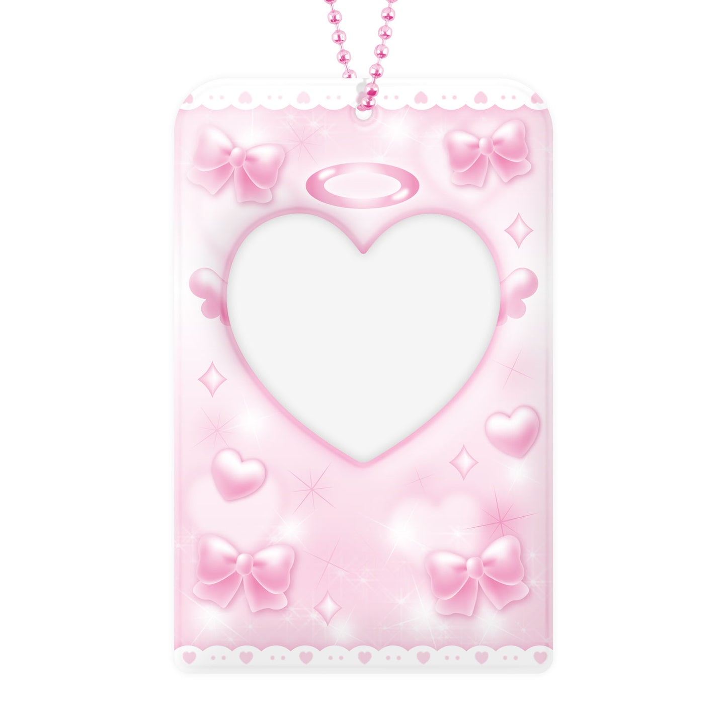 pink ribbon pattern photocard holder