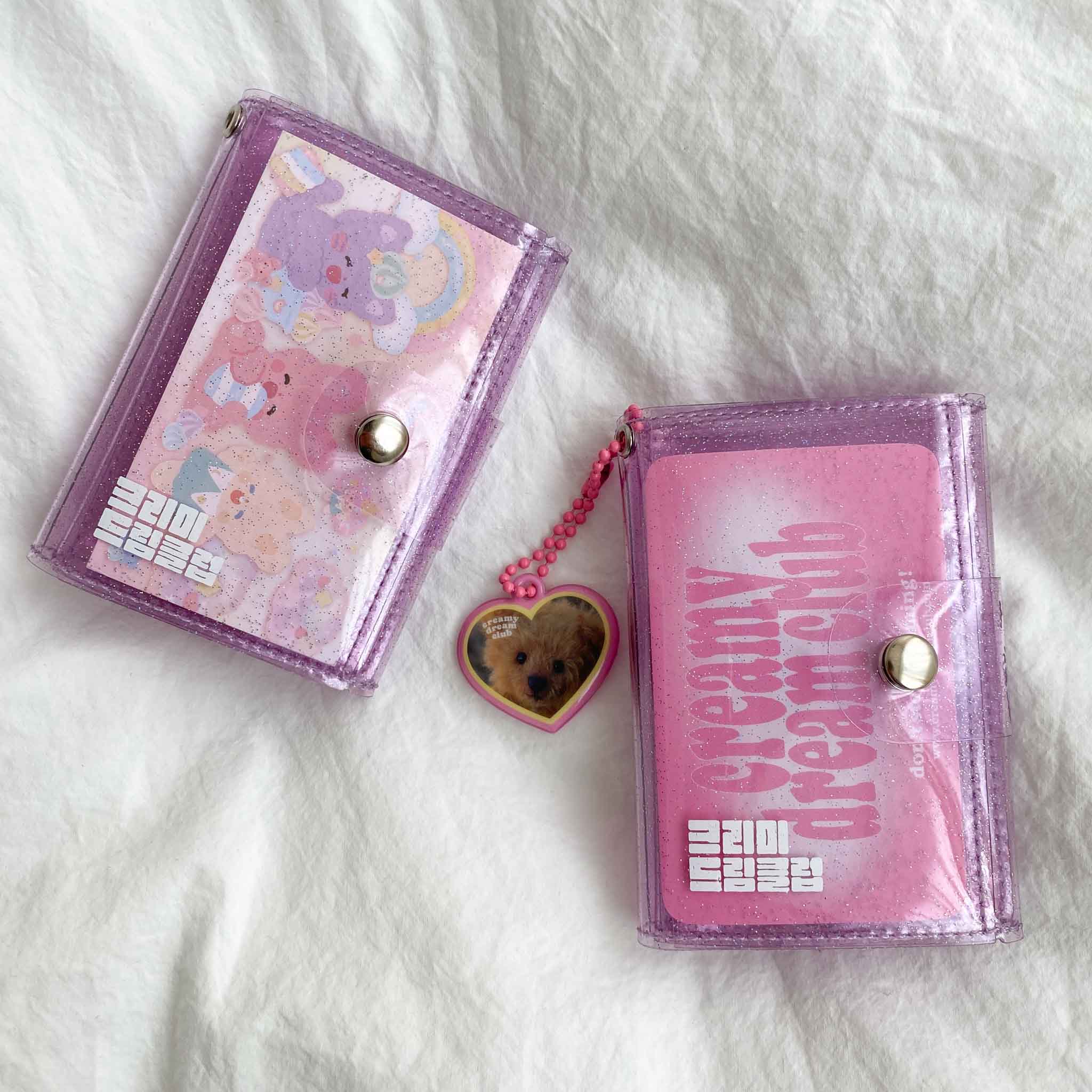 kpop photocard glitter folding wallet creamydreamclub