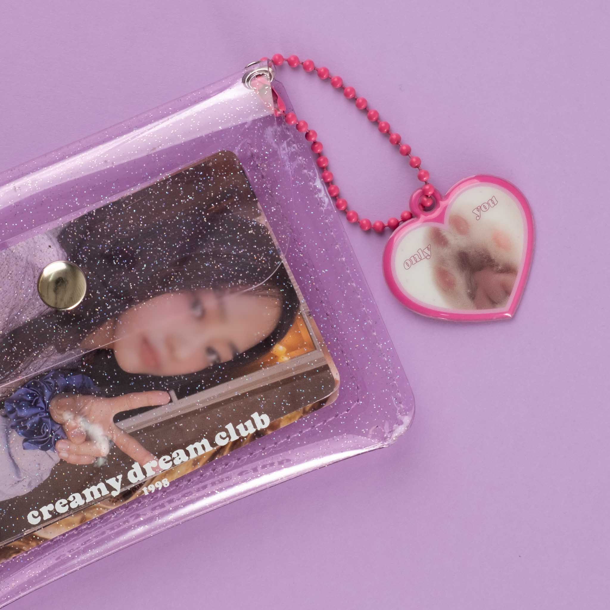 kpop photocard glitter snap wallet creamydreamclub