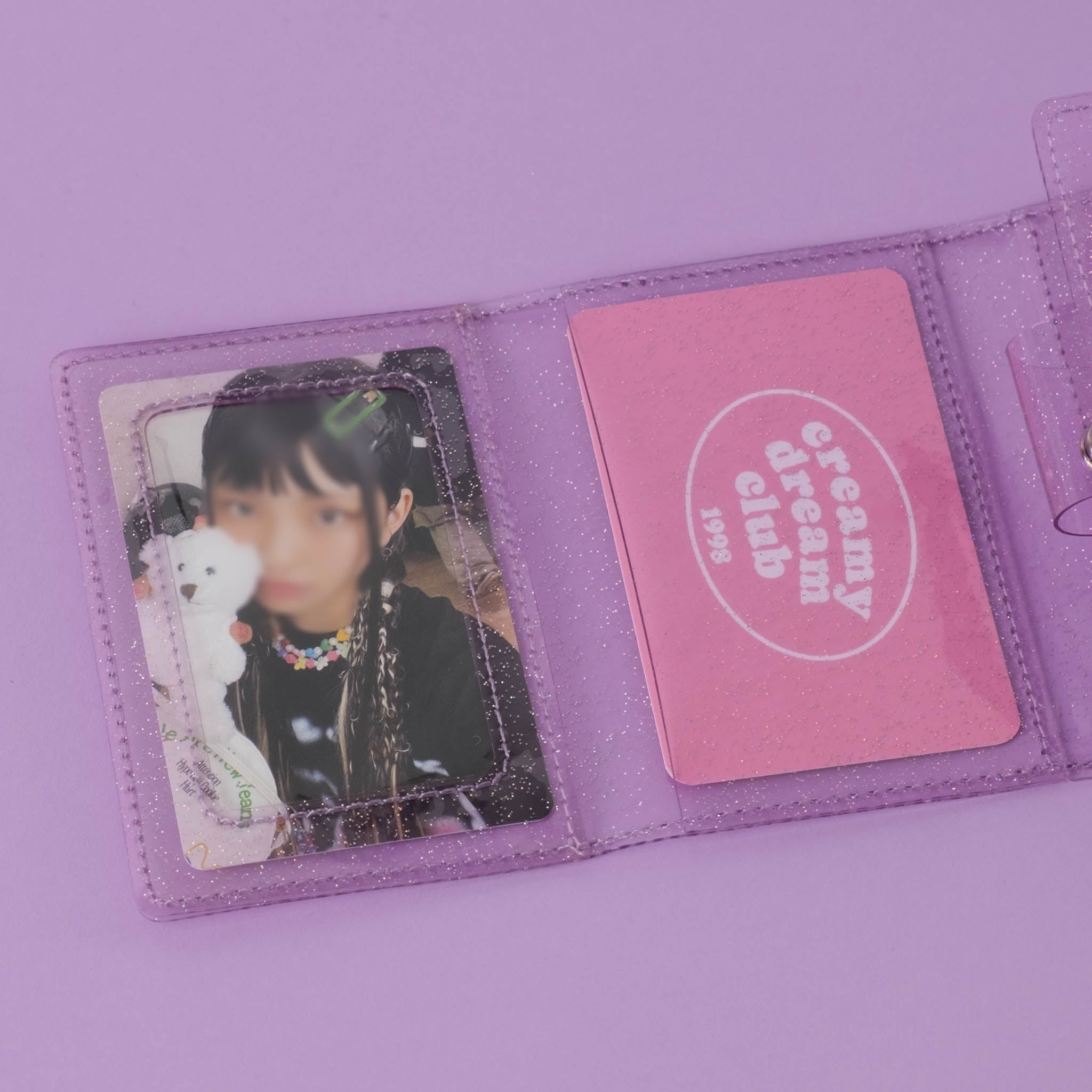 kpop photocard glitter folding wallet creamydreamclub